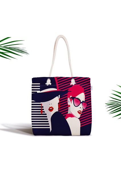 Fashion Womens Popart Modern Tasarımlı Fermuarlı Kumaş Çanta