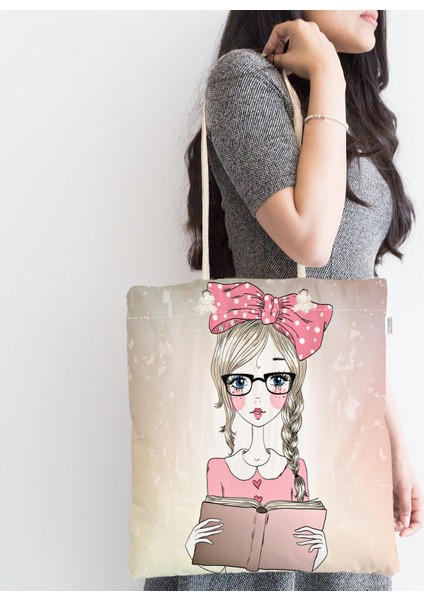 Fashion Girl Dijital Baskılı Modern Fermuarlı Kumaş Çanta fiyatları
