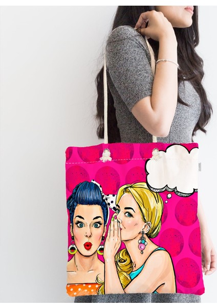 Fashion Girl Dijital Baskılı Modern Fermuarlı Kumaş Çanta fiyatları