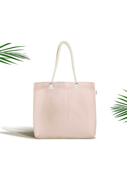 Pembe Renkli Dijital Baskılı Fermuarlı Modern Kumaş Çanta