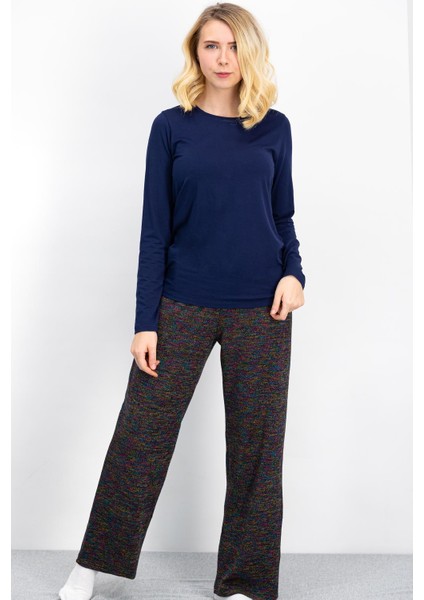 Homewear Lacivert-Çok Renkli Kadın Pijama Takımı