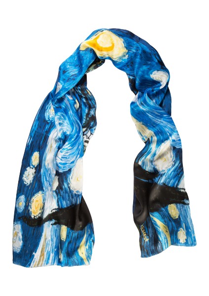 İpek Fular Starry Night 165 Mavi