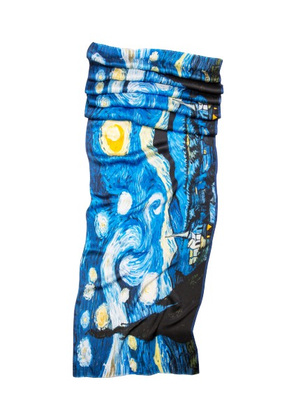 İpek Fular Starry Night 165 Mavi