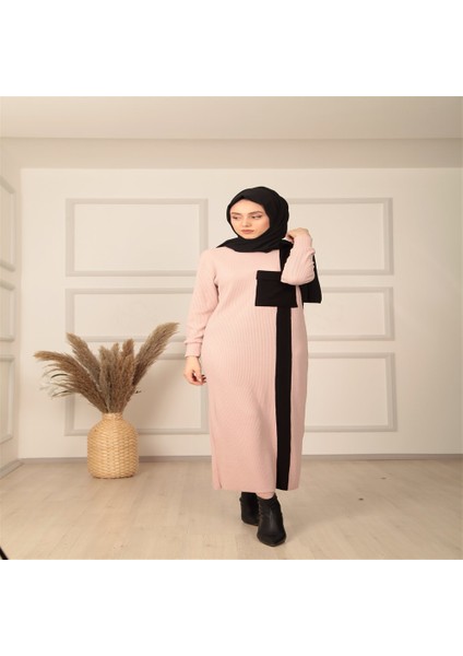 Cepli Elbise 3001-6 Pembe
