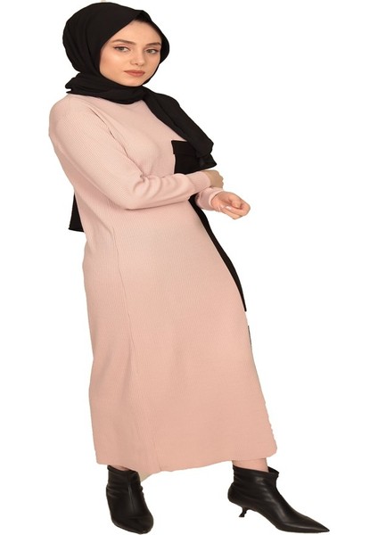 Cepli Elbise 3001-6 Pembe
