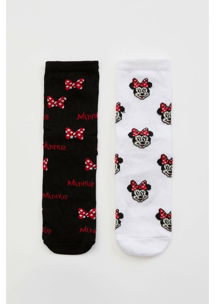 Kız Çocuk Minnie Mouse Lisanslı 2'li Uzun Çorap