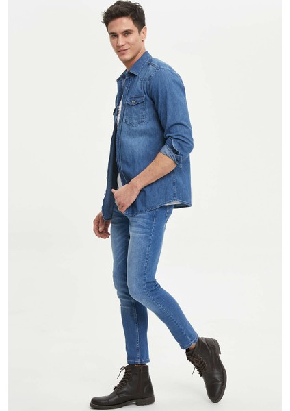 Çift Cepli Jean Gömlek N2221AZ20SP