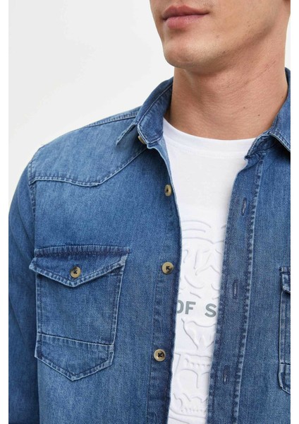 Çift Cepli Jean Gömlek N2221AZ20SP
