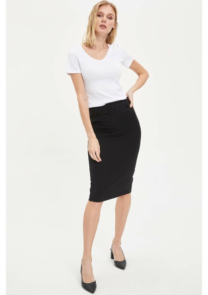 Slim Fit V Yaka Basic Kısa Kollu Tişört I1080AZ20SP