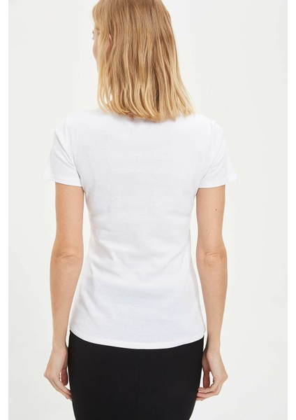 Slim Fit V Yaka Basic Kısa Kollu Tişört I1080AZ20SP