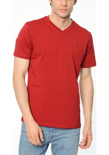 T8537 Erkek T-Shırt Bordo