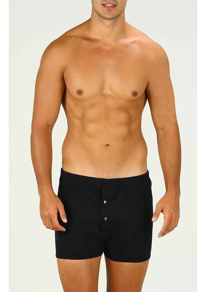 800 Pamuk Elestan Spor Erkek Boxer Siyah 3 Adet