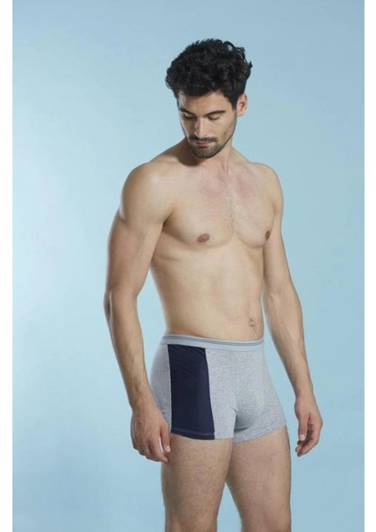 6508-3 Erkek Fileli Spor Boxer 3 Lü Gri