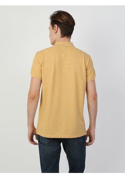 Colins Regular Fit Polo Yaka Erkek Sarı Polo Kısa Kol fiyatları