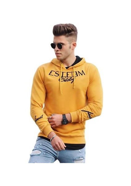 4402 Baskılı Kapşonlu Sweatshirt