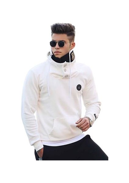 4411 Triko Yaka Düğmeli Sweatshirt