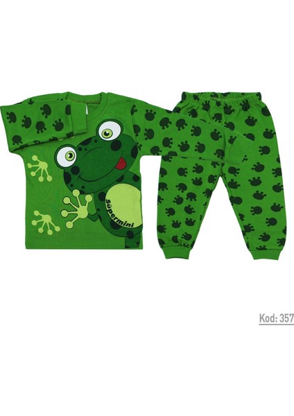 Kurbağalı 2 Parça Bebek Pijama Takımı K357