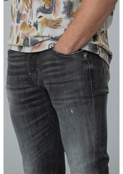 Erkek Slim Fit Floro Fashion Jean Pantolon