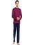 8540 Jakarlı Patlı Uzun Kol Erkek Pijama Takım Bordo XL 1