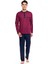 8518 Jakarlı Patlı Uzun Kol Erkek Pijama Takım Bordo XL 1