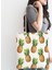 Ananas Desenli Dijital Baskı Fermuarlı Modern Kumaş Çanta 2