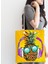 Summer Ananas Tasarımlı Fermuarlı Modern Kumaş Çanta 2