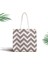 Zigzag Desenli Dijital Baskılı Fermuarlı Modern Kumaş Çanta 1