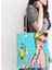 Pop Art Girl Özel Tasarım Fermuarlı Modern Kumaş Çanta 2