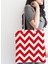 Modern Zigzag Desenli Dijital Baskılı Fermuarlı Modern Kumaş Çanta 2