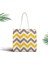 Zigzag Desen Dijital Baskılı Fermuarlı Modern Kumaş Çanta 1