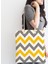 Zigzag Desen Dijital Baskılı Fermuarlı Modern Kumaş Çanta 2
