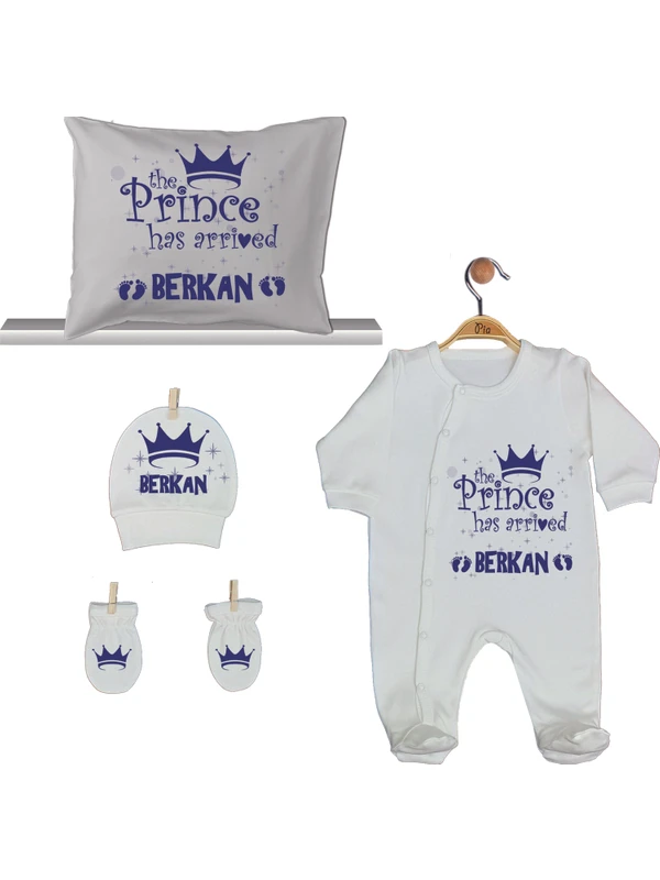 Pia Baby Gl 1907-04 İsme Özel Yastık Tulum Set