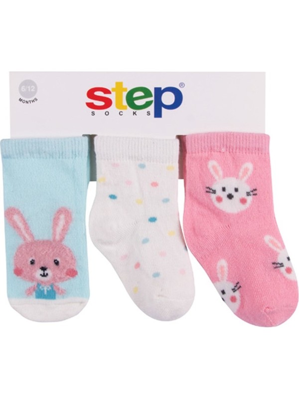 Step Rabbit 3�lü Soket Bebek Çorabı 10089 6 12 Ay Fiyatı