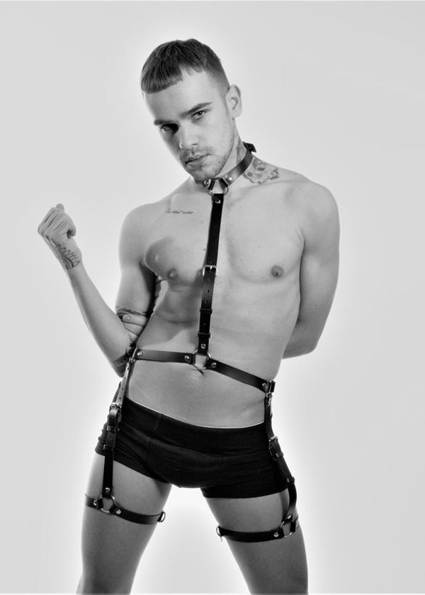 Angels Passion Deri Erkek Jartiyer Harness Fantazi Giyim - APFTM34 görsel 2
