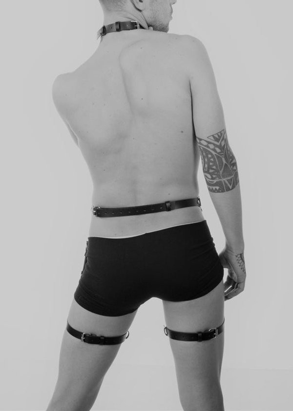 Angels Passion Deri Erkek Jartiyer Harness Fantazi Giyim - APFTM34 görsel 3