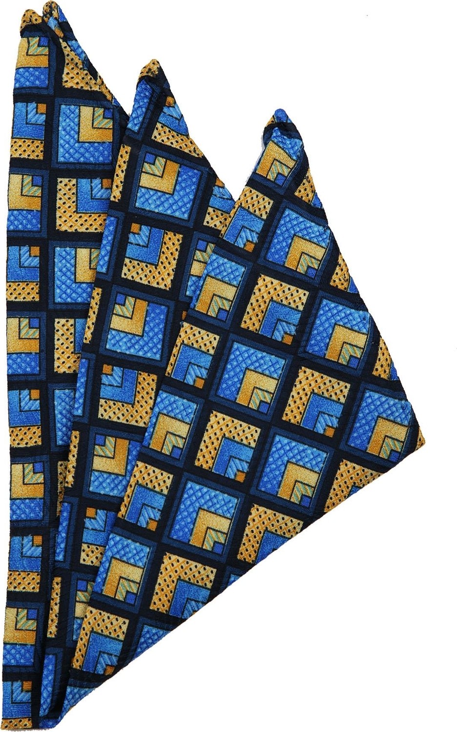 Kravatkolik Mavi Motif Baskılı İpek Mendil SPS308