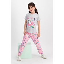 RolyPoly Summer Unicorn Karmelanj Kız Çocuk Pijama Takımı