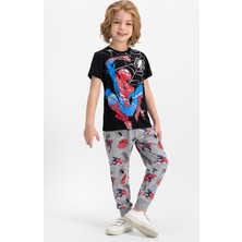 Marvel Spider-Man Lisanslı Siyah Erkek Çocuk Pijama Takımı