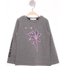 Toontoy Kız Çocuk Çiçek Nakışlı T-Shirt