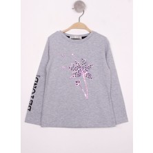 Toontoy Kız Çocuk Çiçek Nakışlı T-Shirt