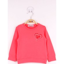 Toontoy Kız Çocuk Göğsü Nakışlı Sweatshirt