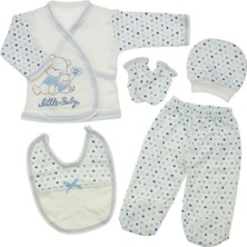 Bombinoo Little Baby 5 Parça Bebek Hastane Çıkışı Zıbın Seti Mavi