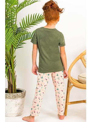 Arnetta Cactus Haki Kız Çocuk Pijama Takımı