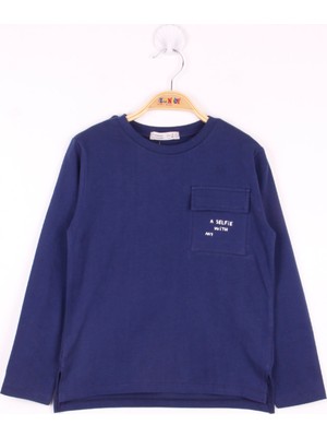 Toontoy Erkek Çocuk Cepli Düz T-Shirt