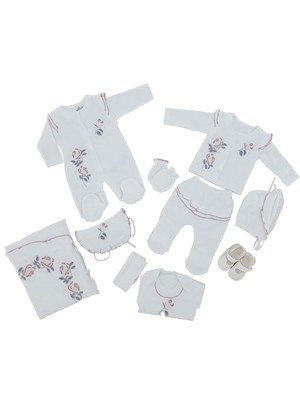 Eda Baby 5470 Fırfırella 10'lu Hastane Çıkışı Ekru
