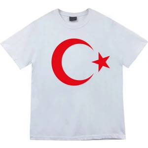 Ayyıldız  Baskılı Tişört Beyaz