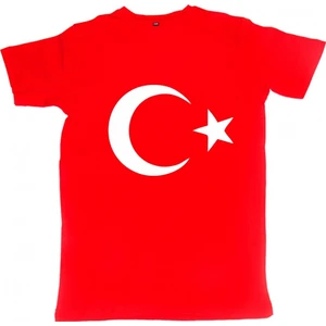 Ayyıldız  Baskılı Tişört Kırmızı