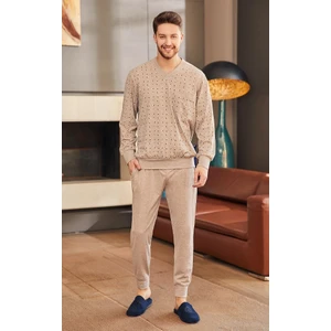 Şık Mecit Melanj V Yaka Büyük Bede Pijama Takımı
