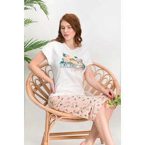 Tropical Krem Kadın Kapri Takım