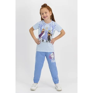 Karlar Ülkesi - Frozen Lisanslı Krem Kız Çocuk Pijama Takımı